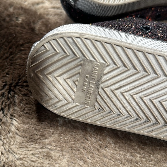 Saint Laurent PARIS Women’s Bedford Low Glitter Midnight $630 Size 7 No Laces - Picture 6 of 8